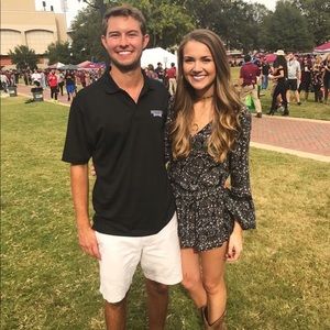 American Eagle floral bell-sleeve romper